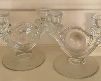 ANTIQUE DOUBLE CANDLESTICKS