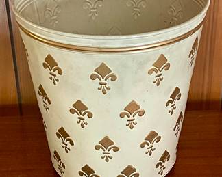 VINTAGE FLEUR DE LIS WASTEBASKET