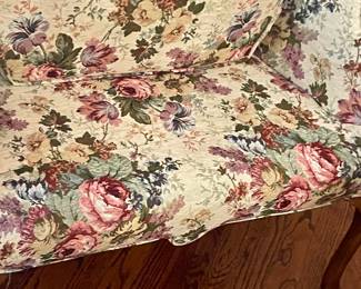 FLORAL WING-BACK CHAIRS by CAROLINA UPHOLSTERY CO. - 2-AVAILABLE