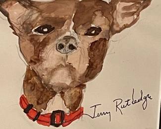 VINTAGE JERRY RUTLEDGE WATERCOLOR FRAMED ART