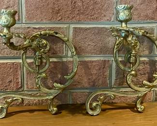 ANTIQUE BRASS CANDLESTICK SCONCES