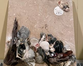 HANDCRAFTED BEACH ART ON LARGE FLOOR TILE