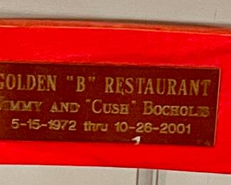 COMMEMORATIVE 'GOLDEN "B" RESTAURANT' CHAIR