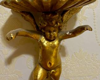 VINTAGE GILT CHERUB SHELF