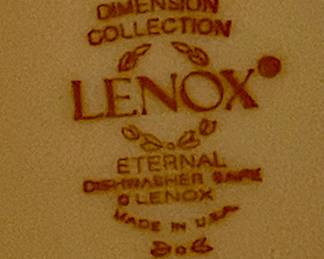 SET/8 LENOX "ETERNAL" DINNER PLATES