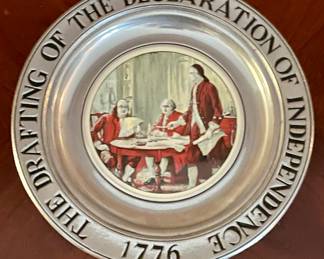 PEWTER DECLARATION OF INDEPENDENCE PLATE