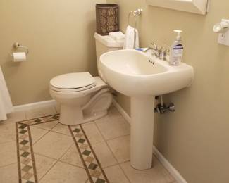 Pedestal sink; commode