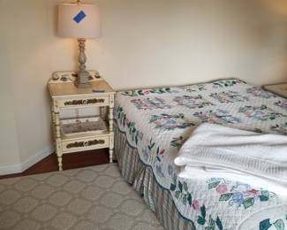 Nightstand & table lamp - two available; queen bed