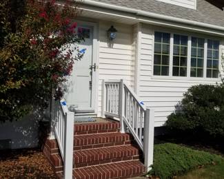 Entry door; storm door; railings