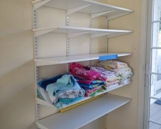 Beach towels; shelf unit