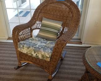 All-weather wicker rocker