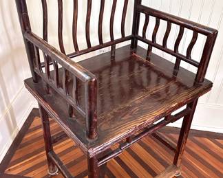 Vintage Chinese Spindle Back Wood Chair With Cushion
Lot #: 65