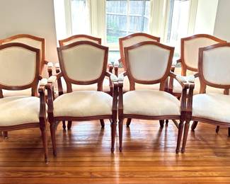 8 Vintage Solid Wood French Style Dining Chairs With Velvet Upholstery
Lot #: 3