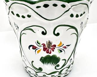 Vintage Hand Painted Ceramic Planter, Portugal, Signed
Lot #: 24