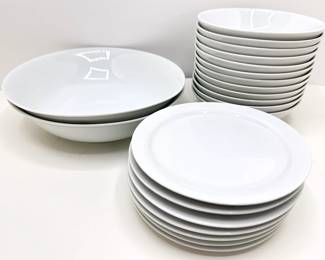 2 Solid White Serving Bowls, 7 Dessert Plates & 12 Bowls, Unbranded (Matches Previous Lot)
Lot #: 74
