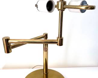 Mid Century Modern Brass Double Light Swing Arm Table Lamp
Lot #: 159