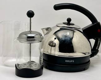 Krups Electric Tea Kettle, Bodum French Press Coffee Maker & Bodum Measuring Cup
Lot #: 165