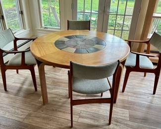 Tue Poulsen Danish Mid Century Modern Oak & Tile Round Dining Table
Lot #: 9