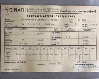 Vintage 1965 C.Plath Brass Micrometer Sextant In Original Box With Paperwork
Lot #: 142