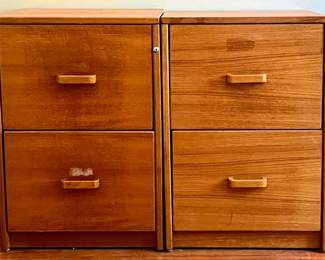 2 Mid Century Modern Wood Filing Cabinets With Keys
Lot #: 121