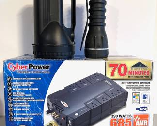 Cyber Power Battery Backup Power Supply & 2 Flashlights
Lot #: 179