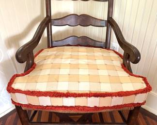 Vintage Minton Spidell French Country Ladder Back Arm Chair W Rush Street
Lot #: 26