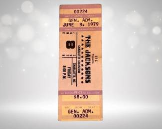 The Jacksons  - Concert Ticket - Charlotte Coliseum - Friday, June 8, 1979.