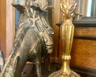 Antique bronze prophet on mule