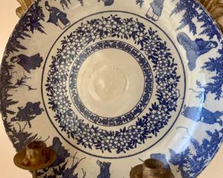 Pair of antique blue and white platters circa 1870s