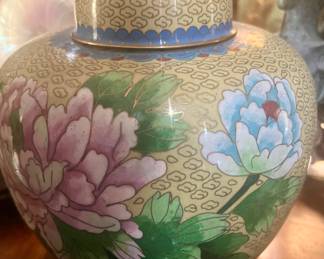 Huge 1930s cloisonné ginger jar