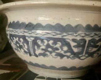 Very fine old blue and white planter circa 1900