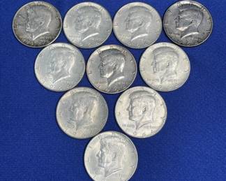 Lot # : 429z - Lot of 10 1964 Kennedy silver half dollars
