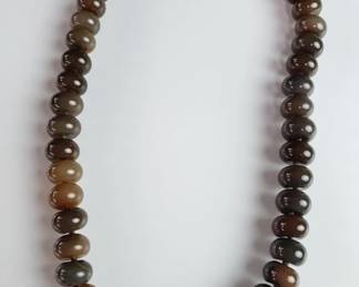 Lot # : 10 - Strand of gemstone beads with sterling clasp
