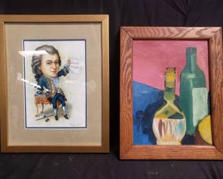Lot # : 514 - Pair of lithograph and painting
