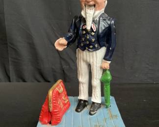 Lot # : 357 - Antique Uncle Sam metal bank 
