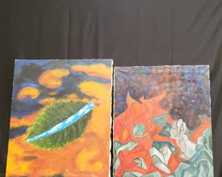 Lot # : 161 - Pair of oil paintings on canvas
