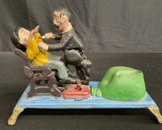 Lot # : 323 - Antique metal bank  weight
