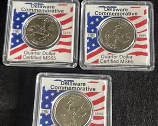 Lot # : 383v - Graded Delaware State quarters

