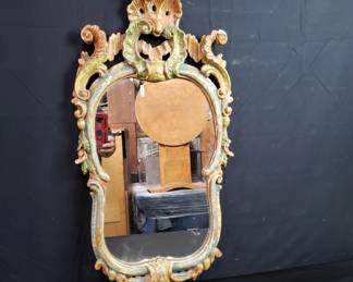 Lot # : 486 - Vintage carved wood frame wall mirror
