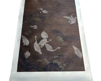 Lot # : 437z - Antique hand painted Asian scroll

