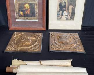 Lot # : 328 - Group of scrolls, Greek wall plaques etc tallest
