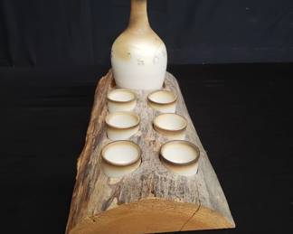 Lot # : 489 - Vintage rustic liquor set Finland signed
