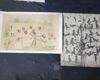 Lot # : 580 - Vintage black Americana framed prints
