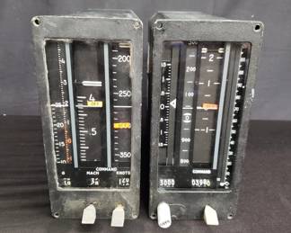 Lot # : 396 - Pair of movie prop airplane gauges
