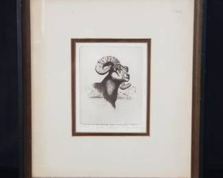 Lot # : 152 - Pencil signed & numbered lithograph in frame
