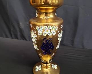 Lot # : 24 - Czech Bohemian Egermann gold high enamel cobalt
