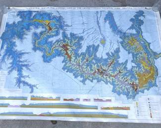 Lot # : 453z - Vintage 1986 Eastern part of the Grand Canyon map
