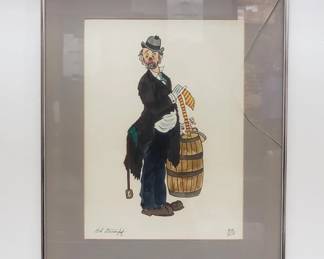 Lot # : 156 - Pencil signed & numbered sad clown lithograph
