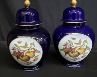 Lot # : 17 - Pair of Haas & Czjzek porcelain urns
