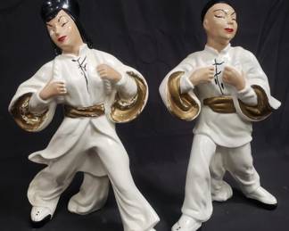 Lot # : 352 - Pair of lane & co Asian ceramic figurine
